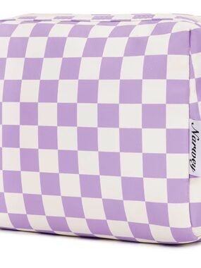 Narwey Checkered Makeup Bag Travel Cosmetic Bag Organizer Toiletry Bag Make Up
